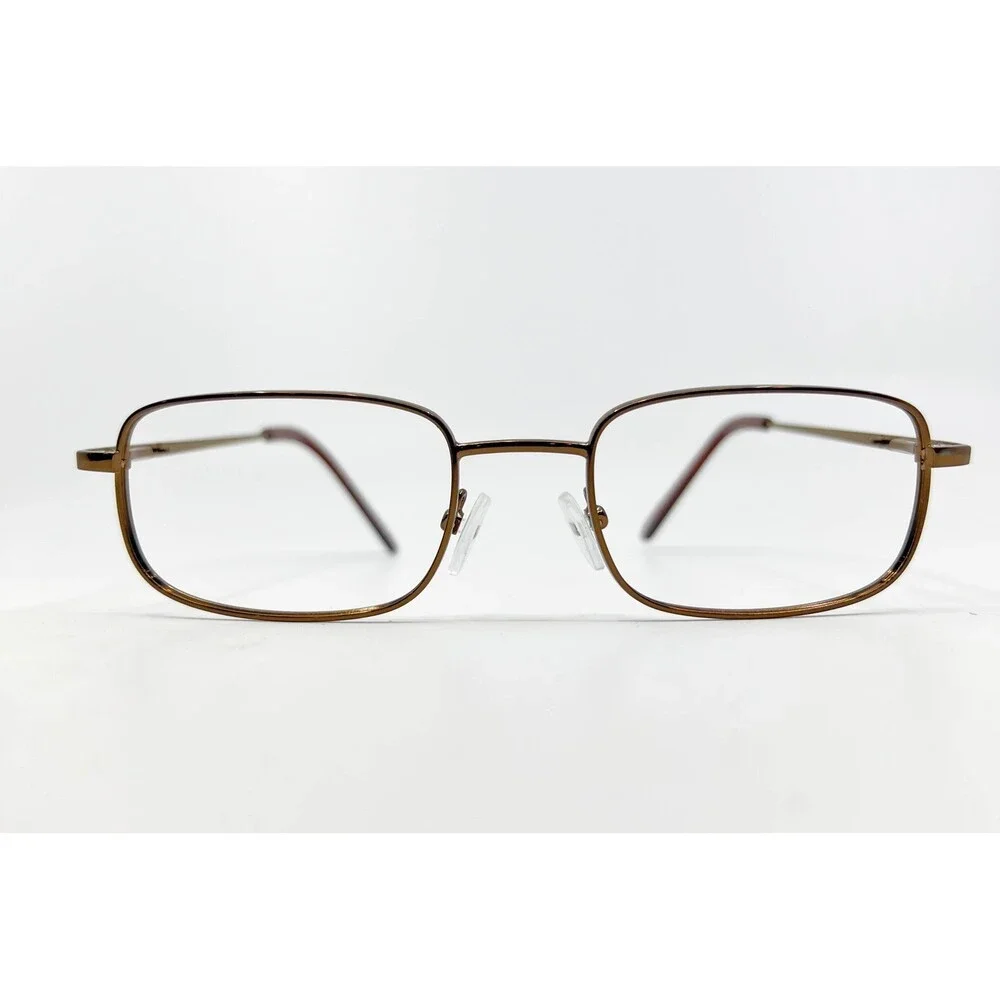 Hilco SG302 Eyeglass Frames Mens Bronze Rectangle Metal 140 52-17-140